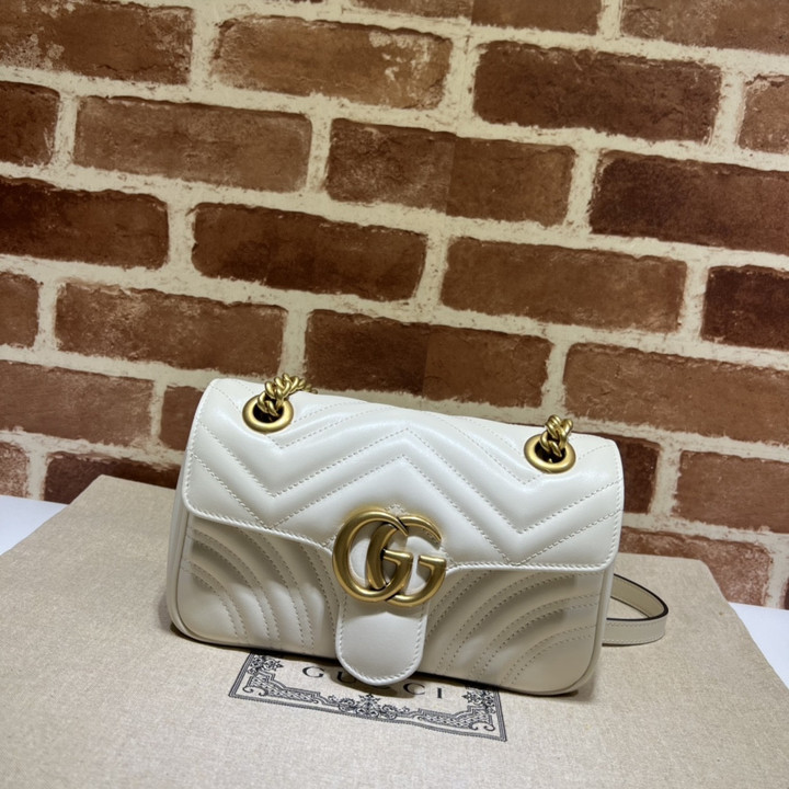 Gucci Marmont Matelassé White Cream Mini Bag