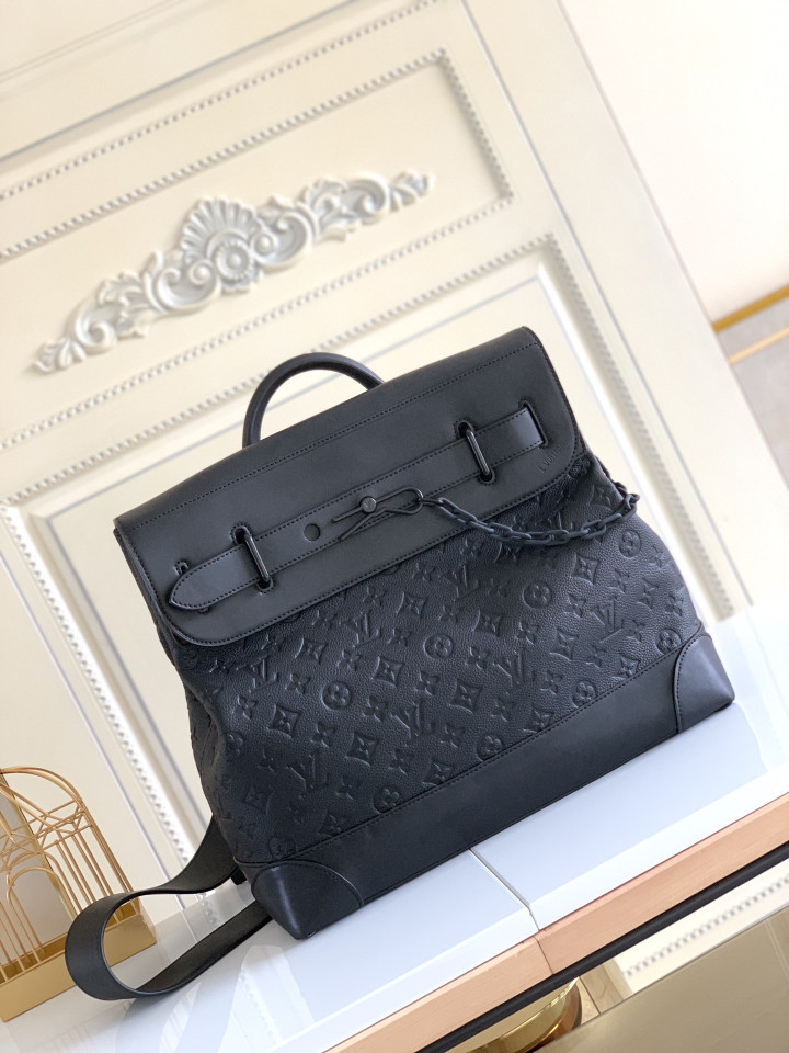 Louis Vuitton Steamer PM Taurillon Black Leather Messenger Bag