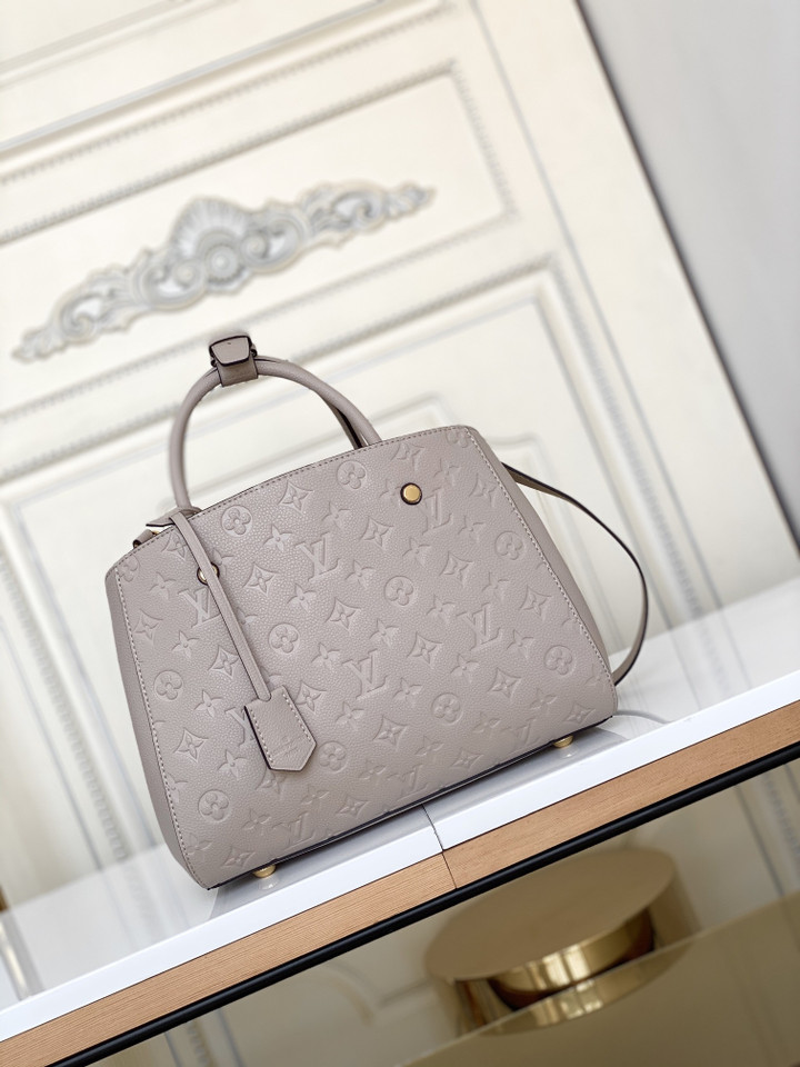 Louis Vuitton Montaigne MM Empreinte Noir Beige Leather Bag
