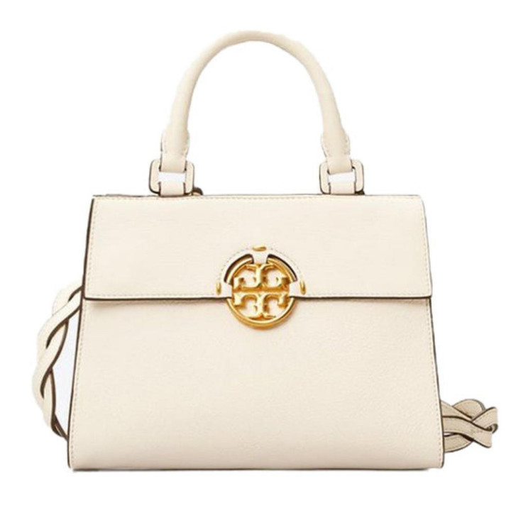 Tory Burch Miller Top Handle White Leather Satchel