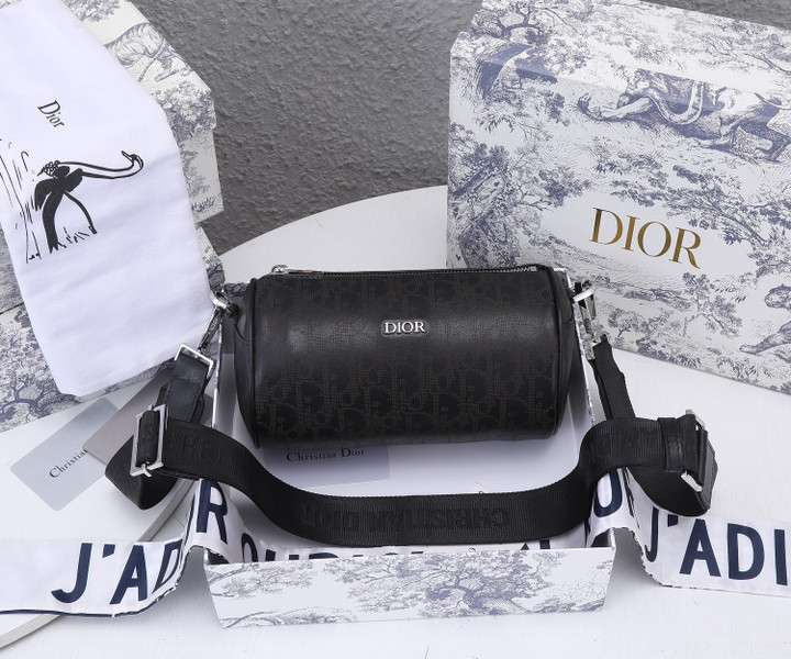 Dior Black Calfskin Roller Messenger Bag