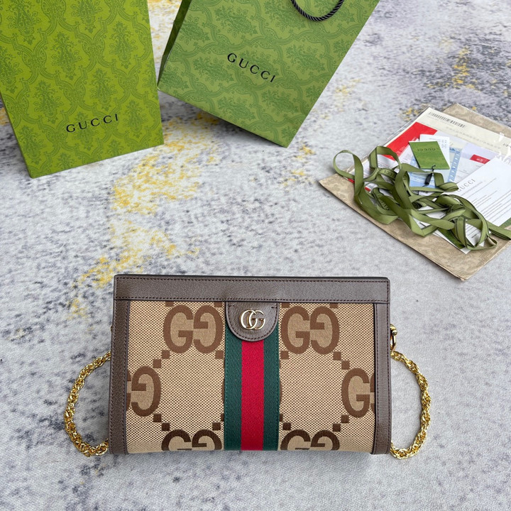 Gucci Beige/Ebony GG Supreme Canvas Ophidia GG Small Shoulder Bag