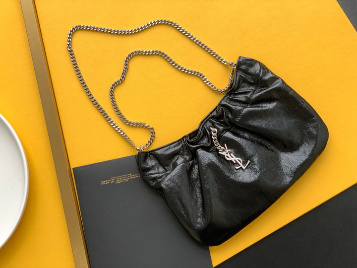 YSL Noir Mini Leather Shoulder Bag