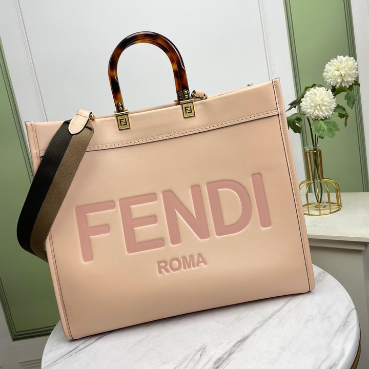 Fendi Sunshine Shopper Large Bag Powder Pink Leather