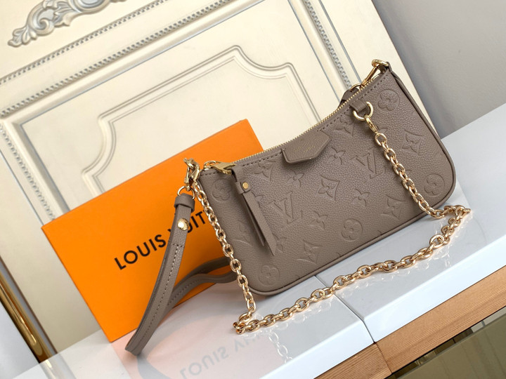 Louis Vuitton Brown Easy With Alca Monogram Empreinte Leather Pouch Shoulder Bag