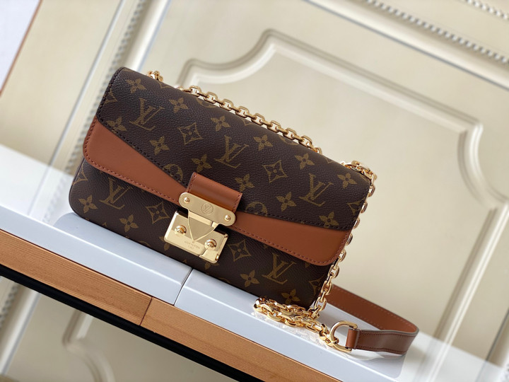 Louis Vuitton Brown Caramel Marceau Chain Handbag
