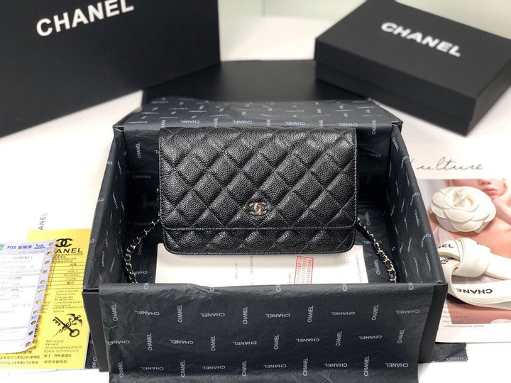 Chanel Wallet On Chain Cowhide Leather In Black