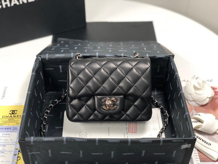 Chanel Classic Mini Flap Bag Smooth Leather In Black