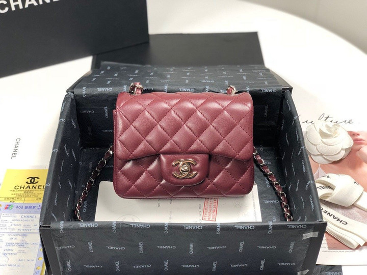 Chanel Classic Mini Flap Bag Smooth Leather In Burgundy