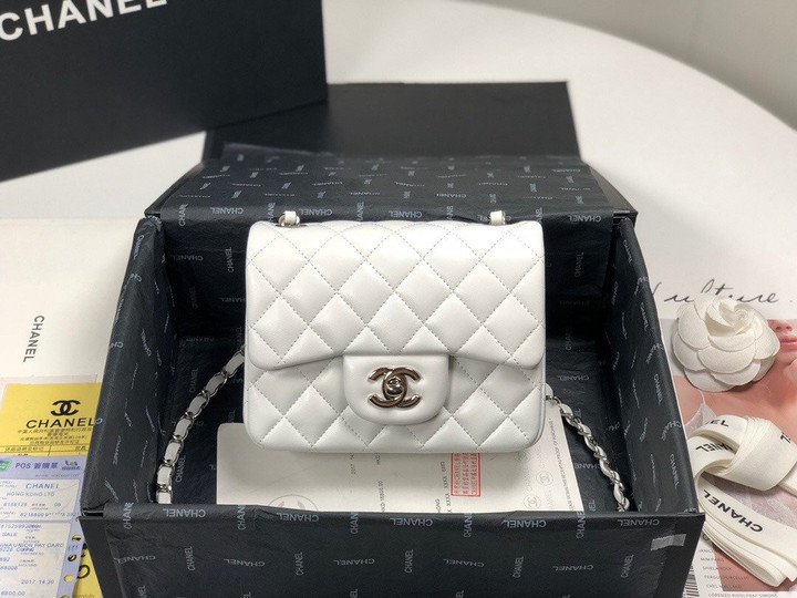Chanel Classic Mini Flap Bag Smooth Leather In White
