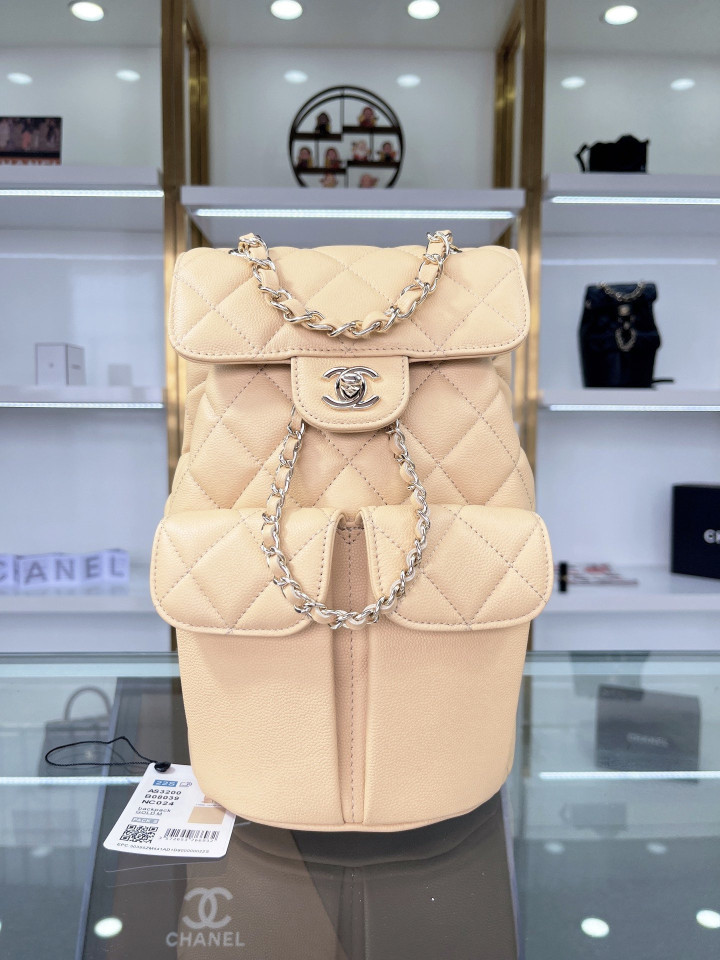 Chanel 22S Backpack In Beige Calfskin