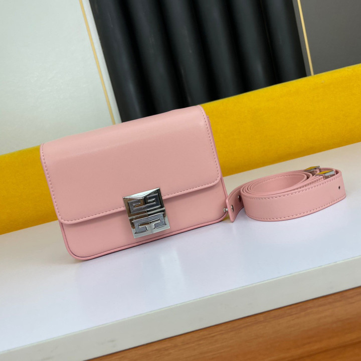 Givenchy 4G Mini Strap Crossbody Bag Leather In Pink