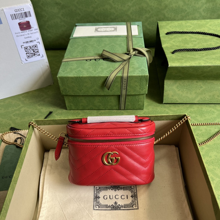 Gucci GG Marmont Mini Top Handle Bag In Red