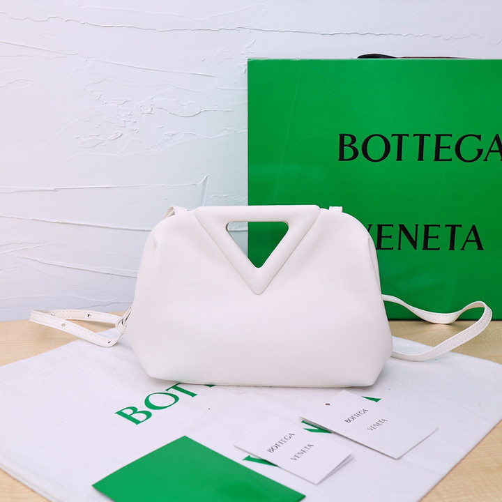 Bottega Veneta Point Shoulder Bag Small Leather In White