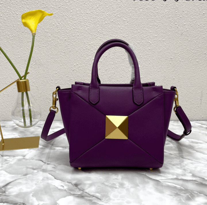 Valentino Garavani Small One Stud Nappa Handbag Leather In Purple