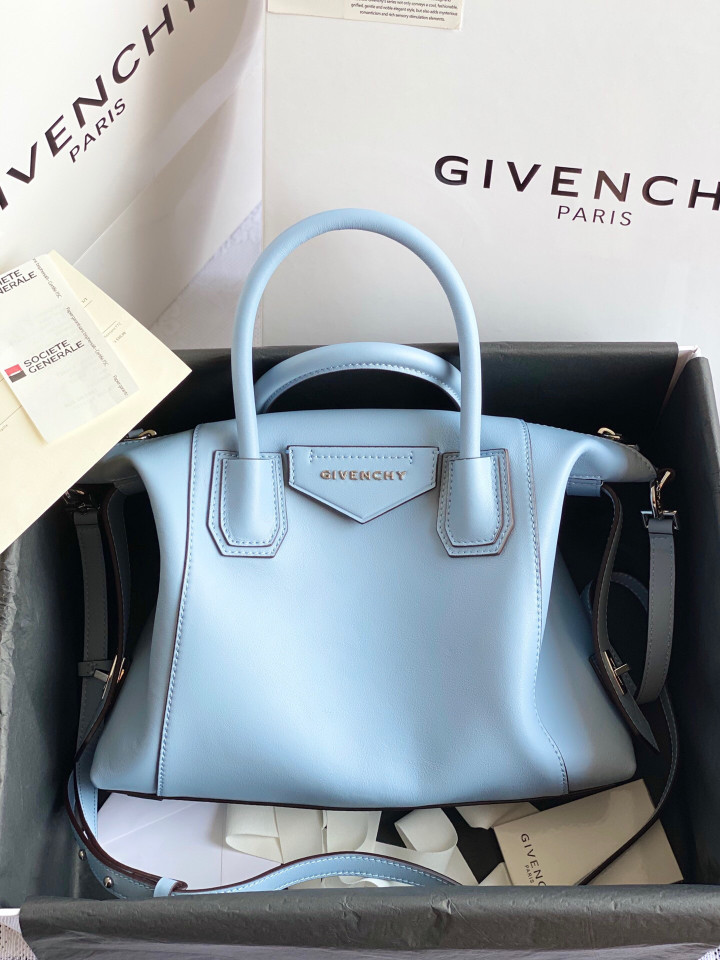 Givenchy Antigona Large Soft Satchel Bag Calfskin In Baby Blue