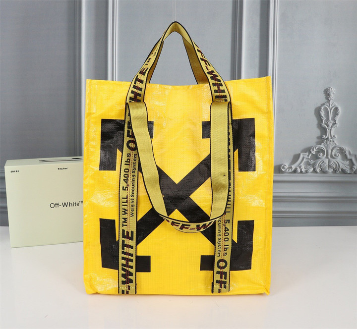 Off-White Arrows Medium Tote Bag In Yellow