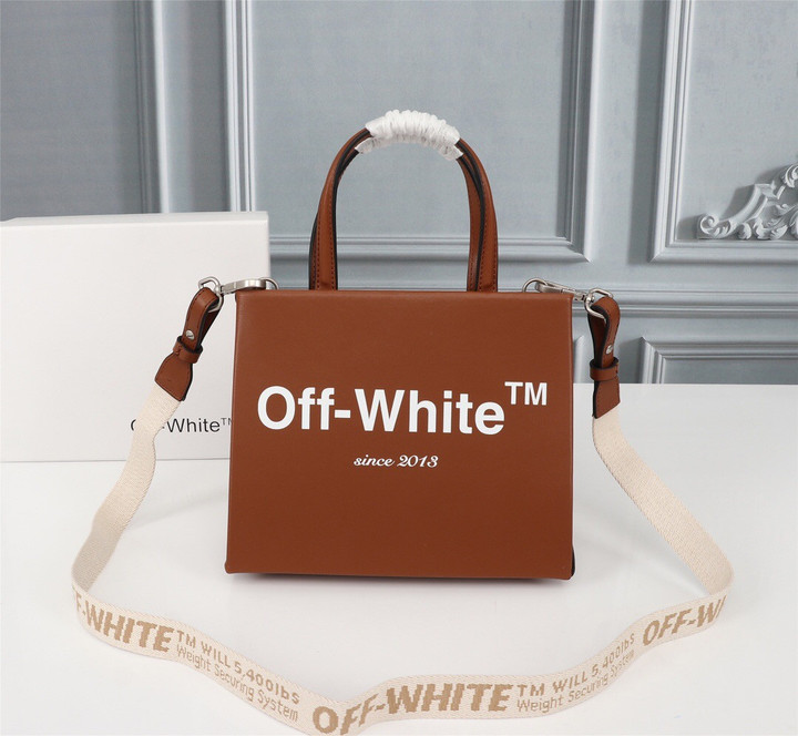 Off-White Virgil Abloh Mini Box Bag Leather In Brown