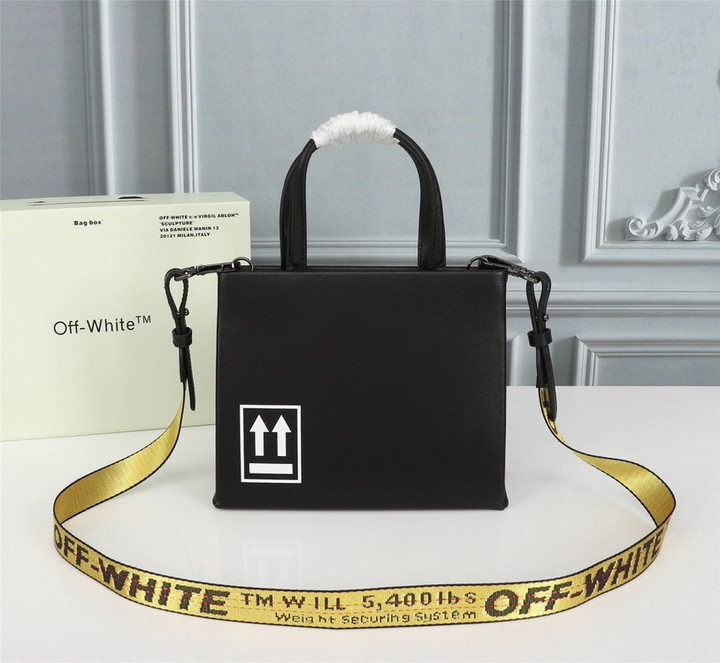Off-White Virgil Abloh Arrows Mini Box Bag Leather In Black