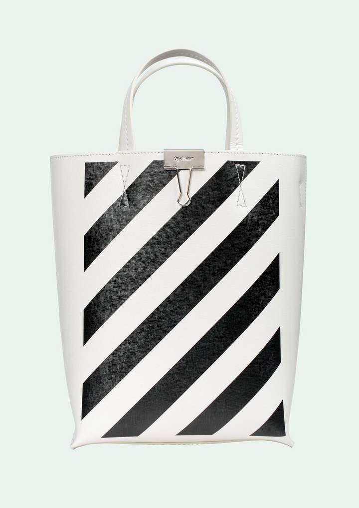 Off-White Diagonal Tote Bag Medium Leather In White