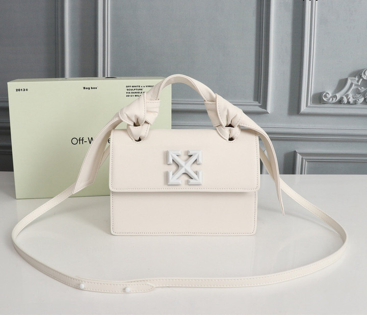 Off-White 1.4 Jitney Bag White Leather With White Arrows And Strap