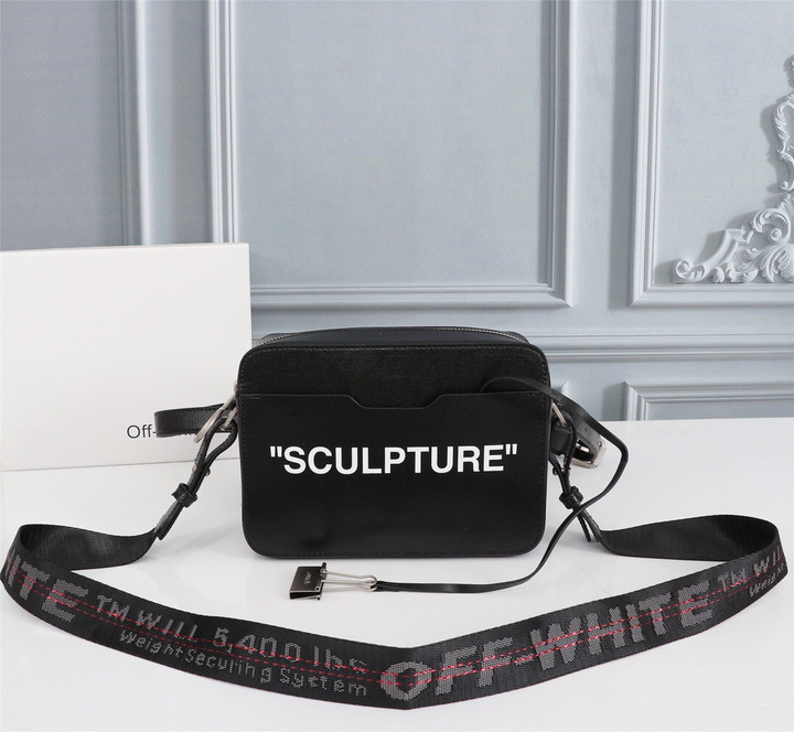 Off-White Sculpture Binder Clip Crossbody Bag In Black
