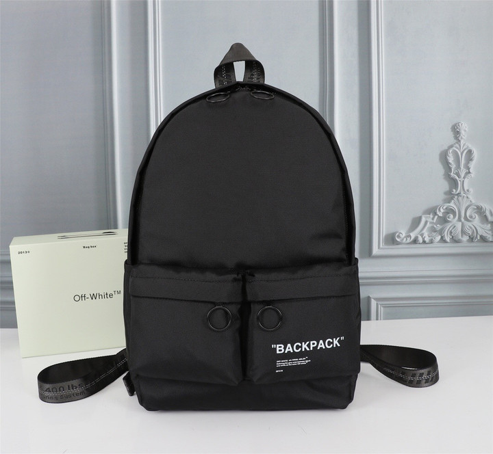Off-White Quote Print Backpack Fabric In Black