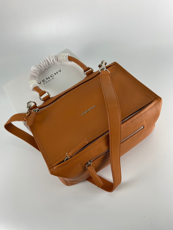 Givenchy Pandora Clutch Bag Medium Goatskin In Brown