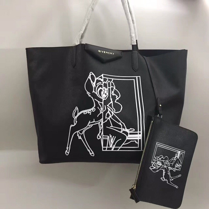 Givenchy Antigona Tote Bag With White Bambi Print