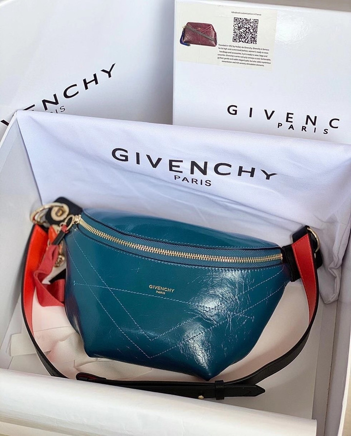 Givenchy Bumbag Oil Wax Cowhide In Blue