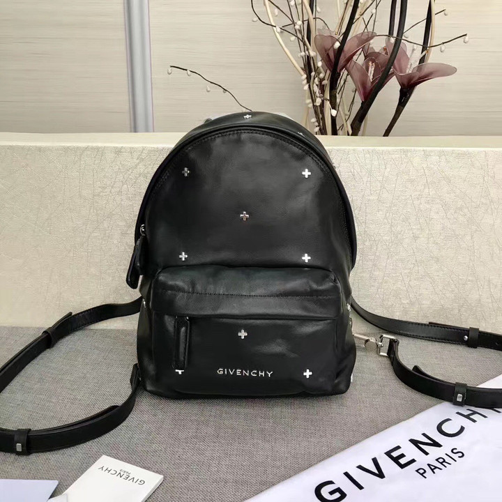 Givenchy Nano Metal Cross Backpack Leather In Black