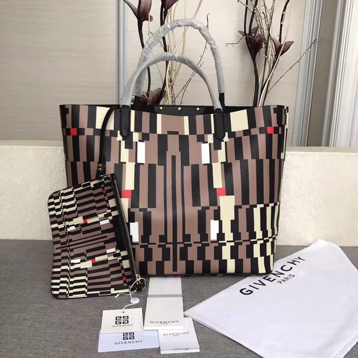 Givenchy Antigona Multicolor Coated Tote Bag Black
