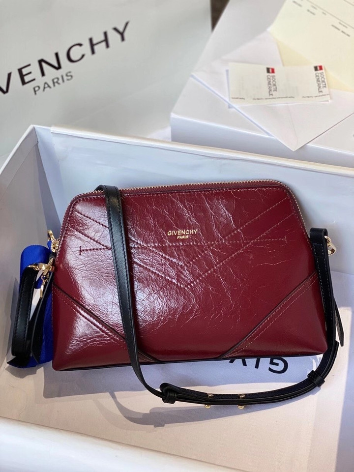 Givenchy ID Crossbody Bag Leather In Maroon