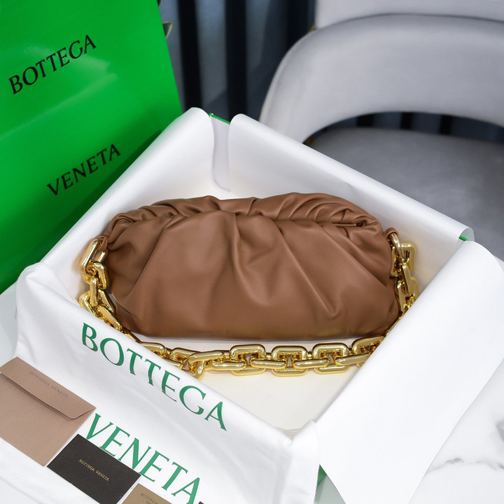 Bottega Veneta Chain Cloud Bag Leather In Brown
