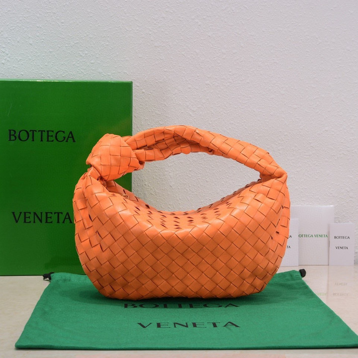 Bottega Veneta Teen Jodie Bag Classic Woven Leather In Orange