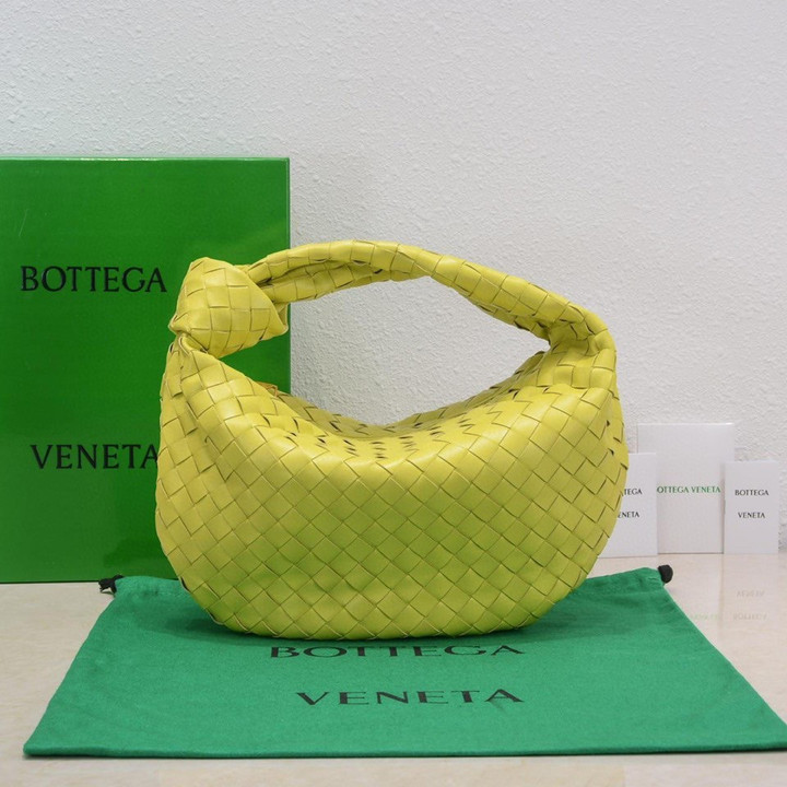 Bottega Veneta Teen Jodie Bag Classic Woven Leather In Acid Kiwi