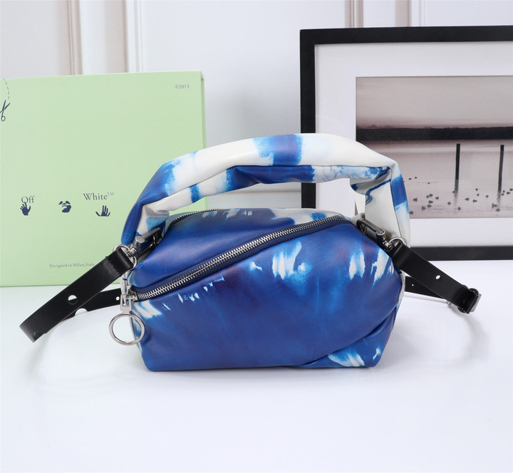 Off-White Pump Pouch Puffy Top-Handle Bag Tie-Dye In Blue White