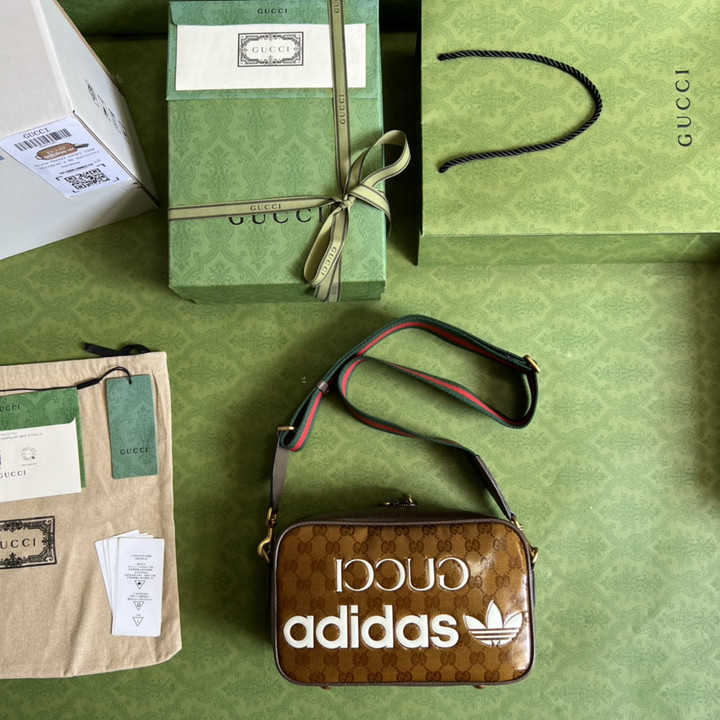 Adidas x Gucci Small Shoulder Bag In Brown