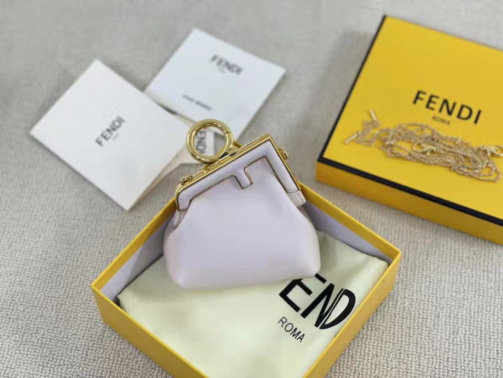 Fendi Nano First Charm Bag Leather In White