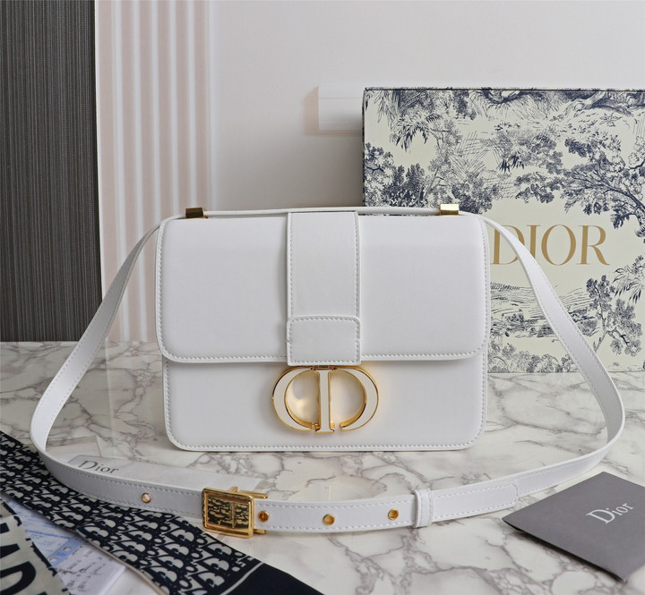Christian Dior 30 Montaigne Box Bag Oblique Jacquard Canvas In White
