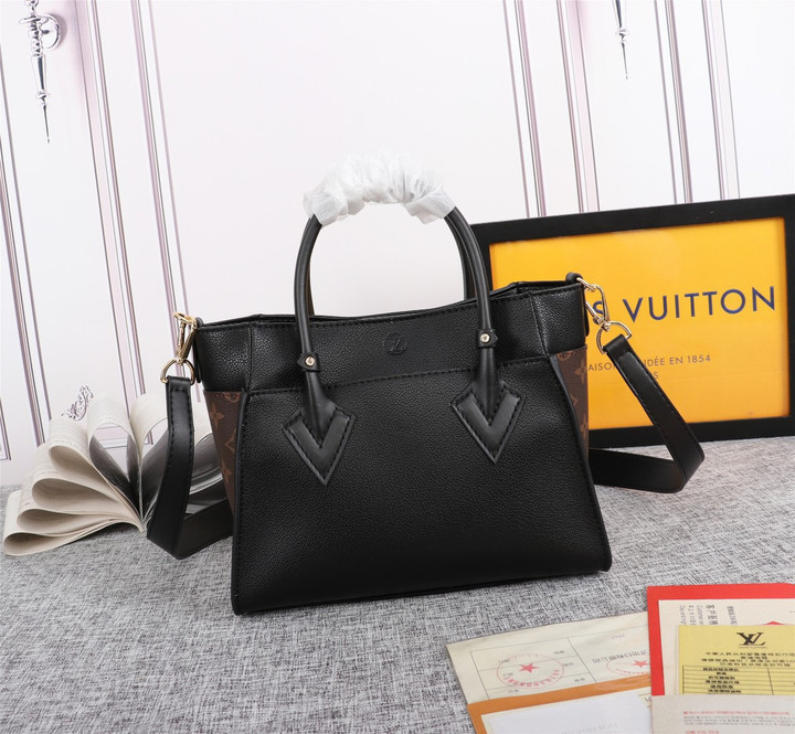 Louis Vuitton On My Side PM Monogram Canvas And Calfskin Bag In Black