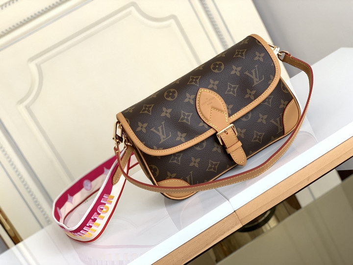 Louis Vuitton Diane Satchel Bag In Brown/Fuchsia