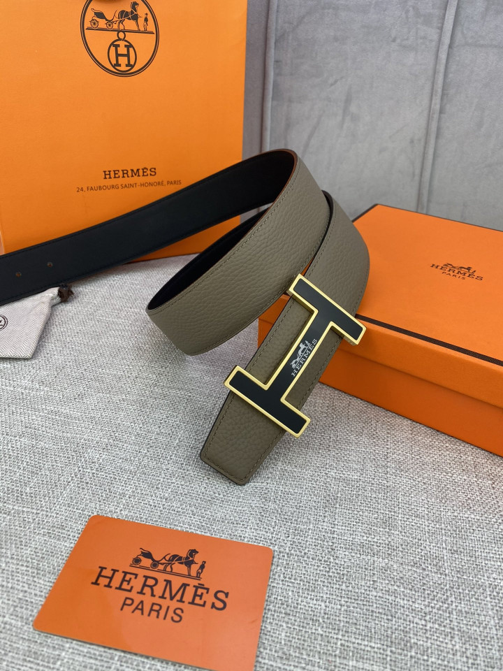 Hermes H Belt Buckle & Reversible Leather Strap, Camo/Gold