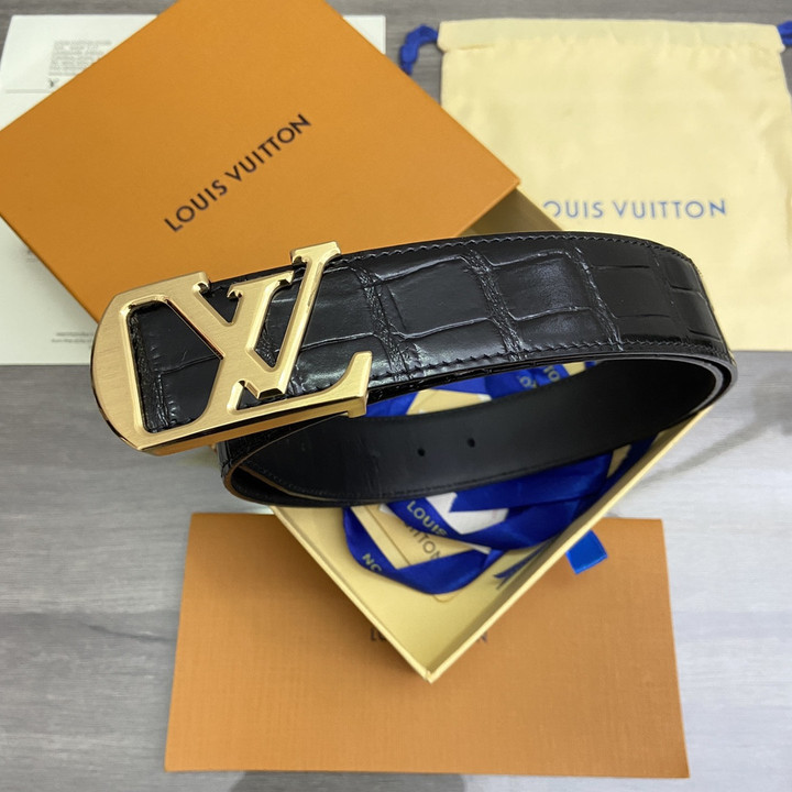 Louis Vuitton LV Initiales Buckle Reversible Belt, Black/Gold