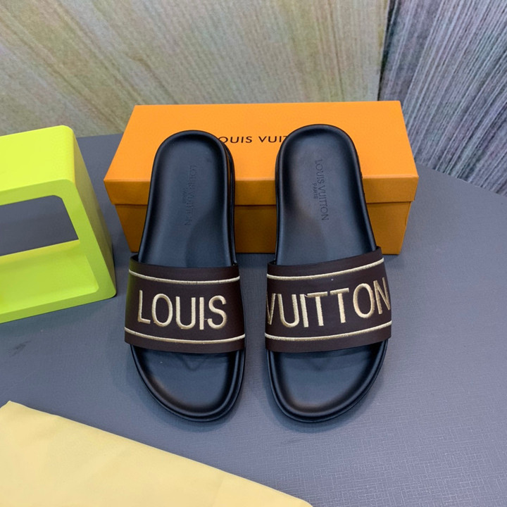 Louis Vuitton Waterfront Mule Logo Letter Slide Black/Brown, Men