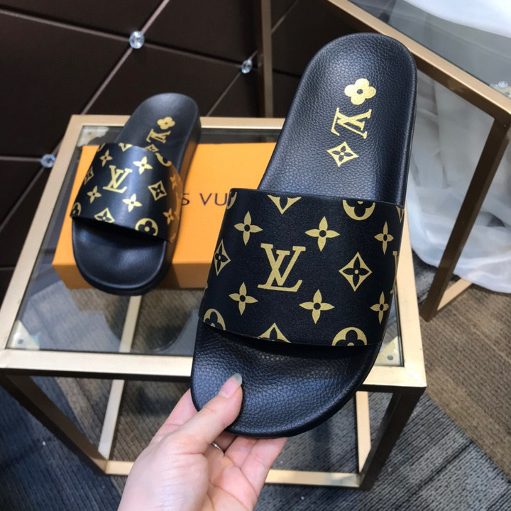 Louis Vuitton Rubber Slide Sandal In Black, Men