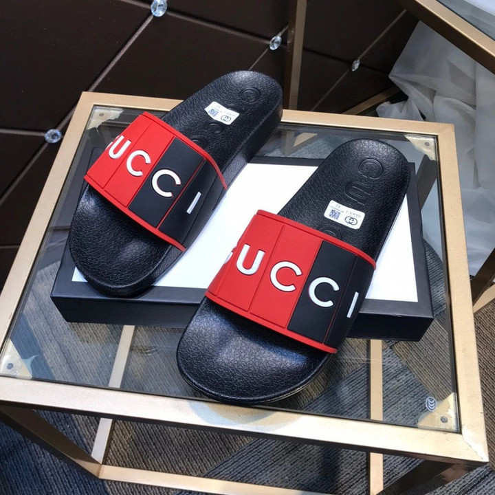 Gucci Slides In Black And Red