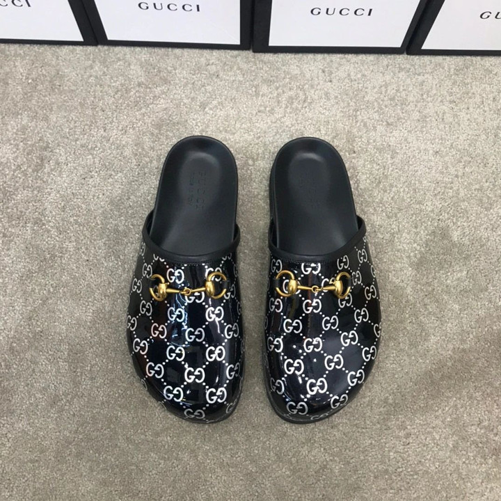 Gucci Half Slide In Black White