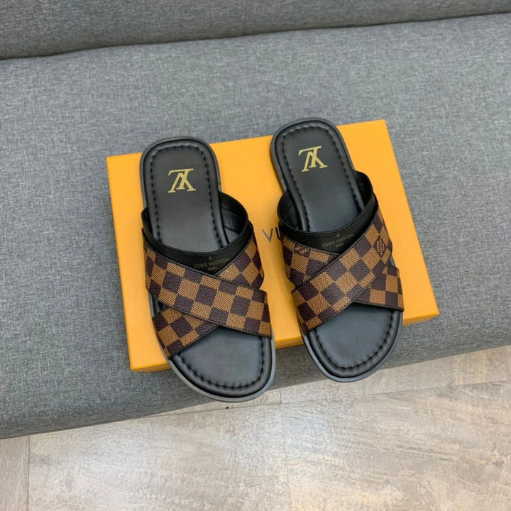 Louis Vuitton Foch Mule Black And Brown Slippers