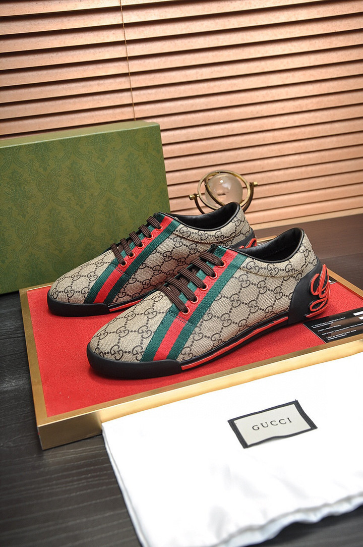 Gucci GG Monogram Low 'Beige' Shoes Sneakers, Men